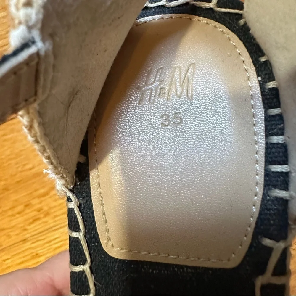 H&M Wedge /Heel Espadrilles Black Ladies Size 5